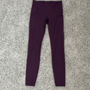 Lululemon - Size 6.  Have plenty of work outs in the them.  Length 28 inches.